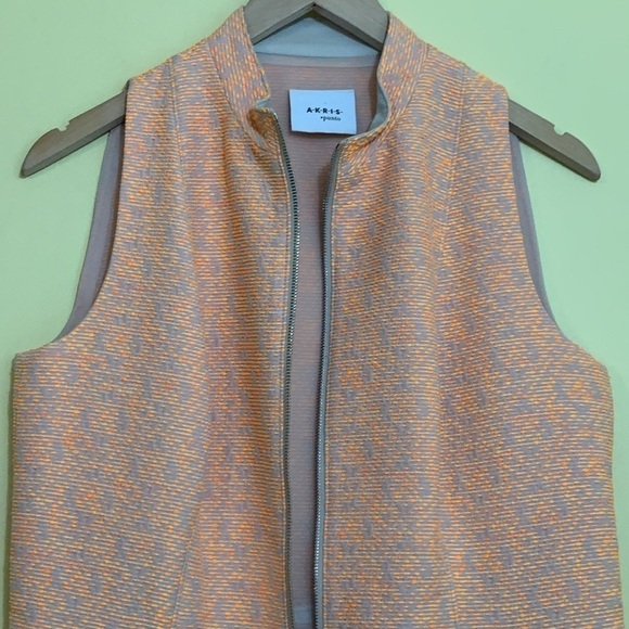 Akris Punto | Orange Zip Front Lined Pocket Fit & Flare Midi Sleeveless Dress 10 - Picture 5 of 17